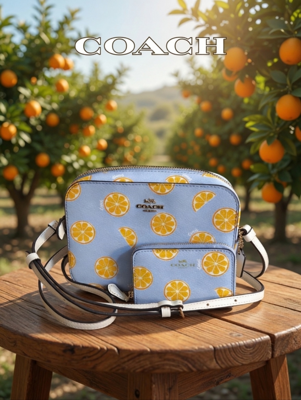 Coach Orange Slice Crossbody & Mini Wallet Set